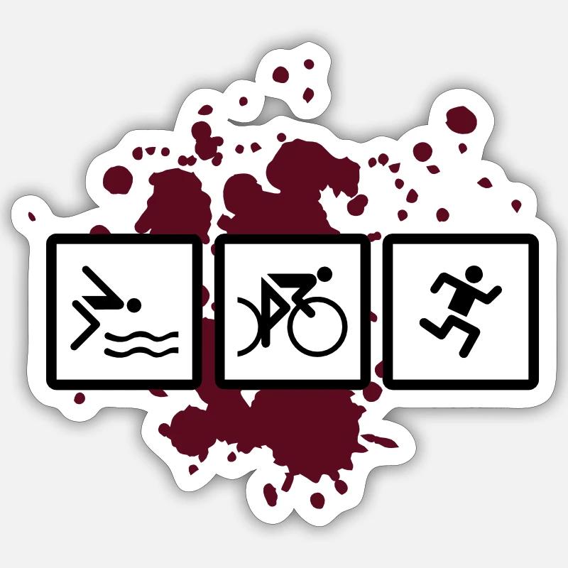 - triathlon triatlon Sticker size S (10 x 10 cm)