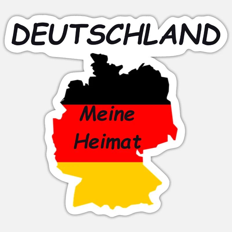 Allemagne ma maison - drapeau / drapeau - Sticker taille S (10 x 10 cm) - blanc mat