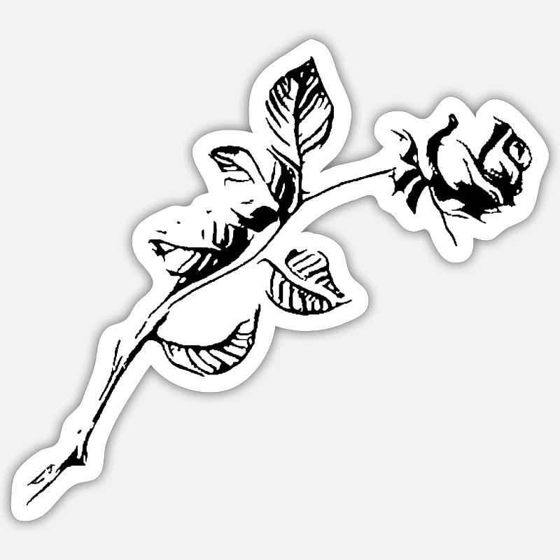 Rose - Sticker Größe S (10 x 10 cm) - Mattweiß