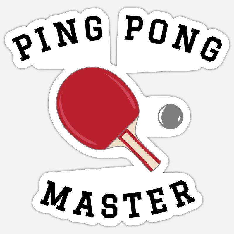 Maître Ping Pong - Sticker taille S (10 x 10 cm) - blanc mat