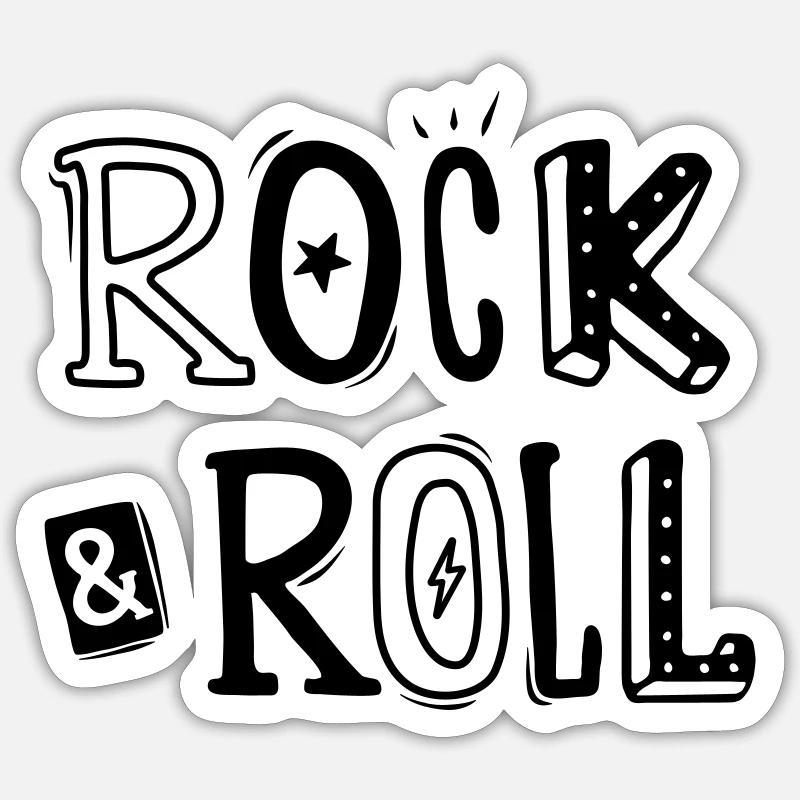 rock - Sticker taille S (10 x 10 cm) - blanc mat