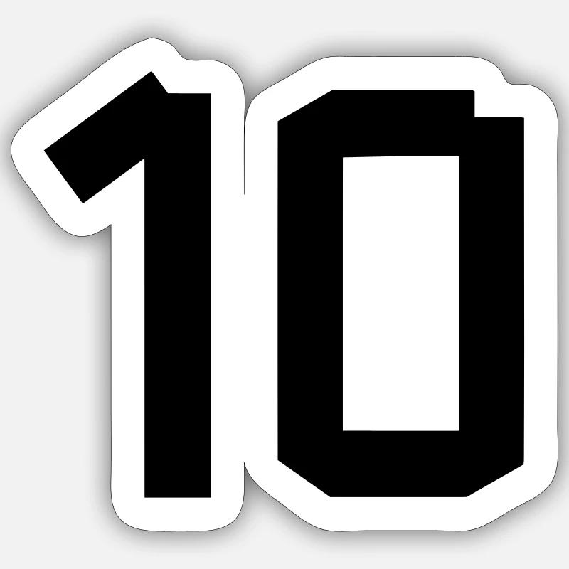 Number 10 Sticker Größe S (10 x 10 cm)