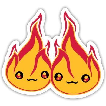 2 freunde team paar liebe paerchen verliebt gesich - Sticker Größe S (10 x 10 cm) - Mattweiß - Vorne