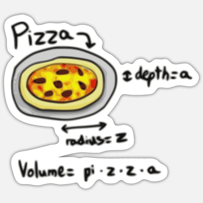 pizza math nerd - Sticker taille S (10 x 10 cm) - blanc mat