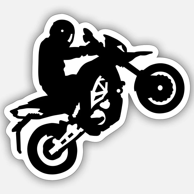 Motorrad - Sticker Größe S (10 x 10 cm) - Mattweiß
