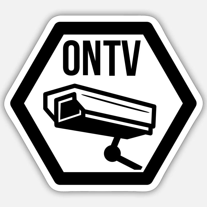 television cctv - Sticker size S (10 x 10 cm) - white matte