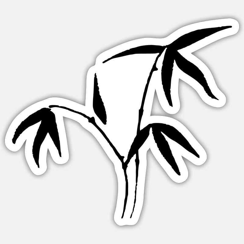Bambus - Sticker Größe S (10 x 10 cm) - Mattweiß