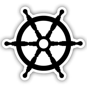 steuerrad - Sticker taille S (10 x 10 cm) - blanc mat - Devant
