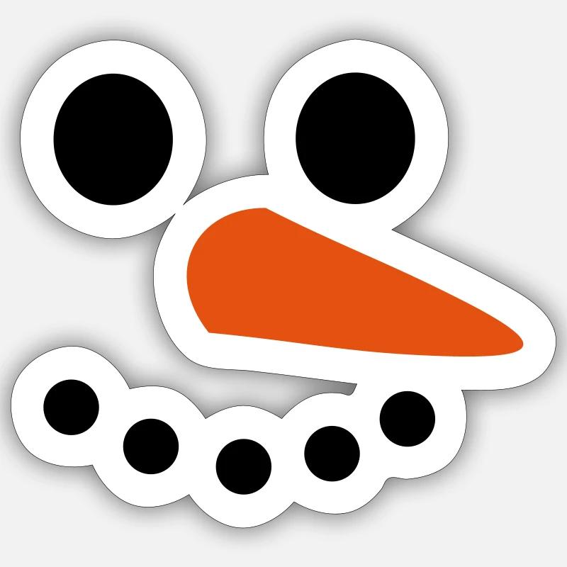 Snowman Face - Sticker size S (10 x 10 cm) - white matte