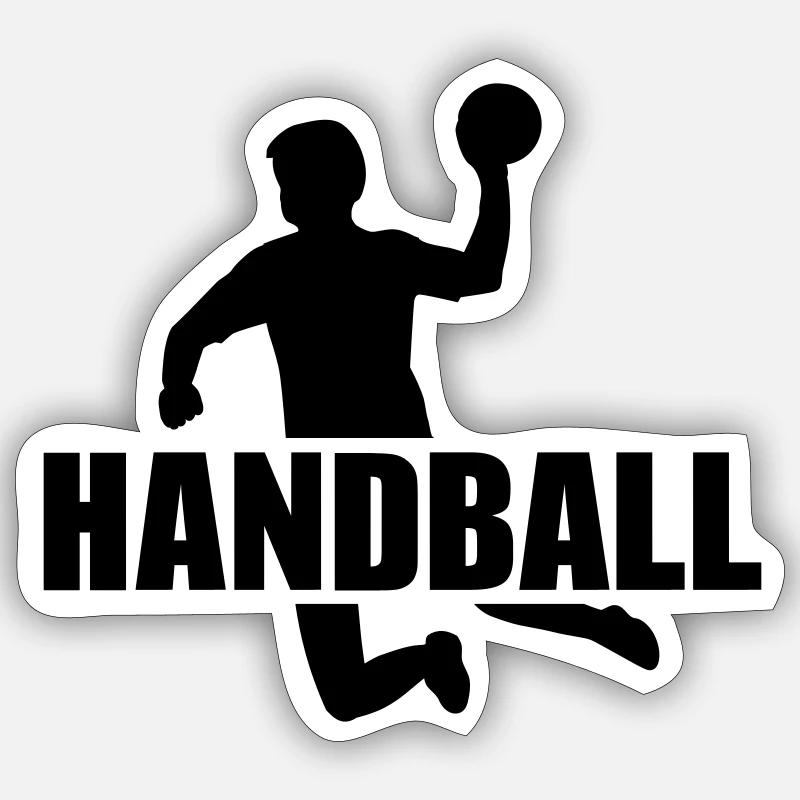 Handball - Sticker taille S (10 x 10 cm) - blanc mat