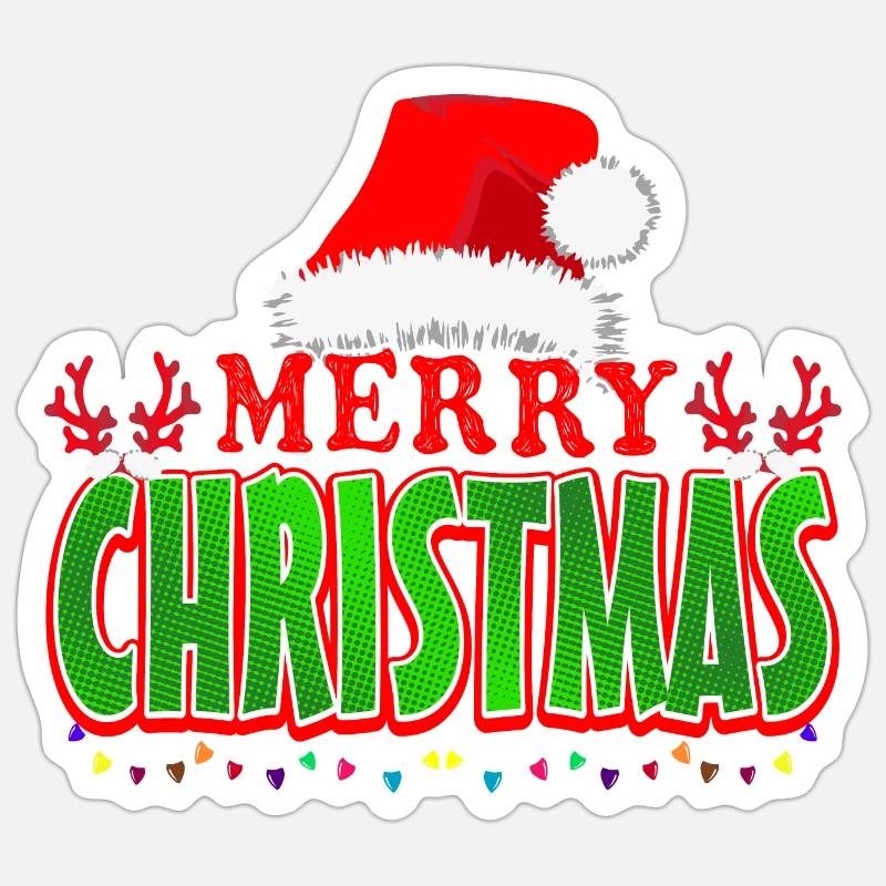 Noël - Sticker taille S (10 x 10 cm) - blanc mat