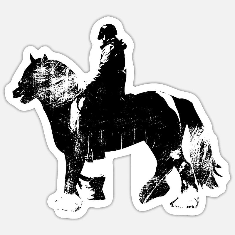Cheval cheval cheval équitation - Sticker taille S (10 x 10 cm) - blanc mat