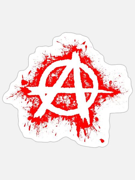 Anarchy / Anarchy, red splashes - Sticker size S (10 x 10 cm) - white matte