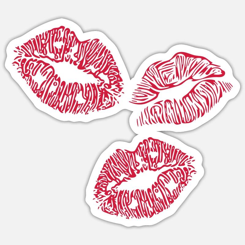 lips - Sticker size S (10 x 10 cm) - white matte
