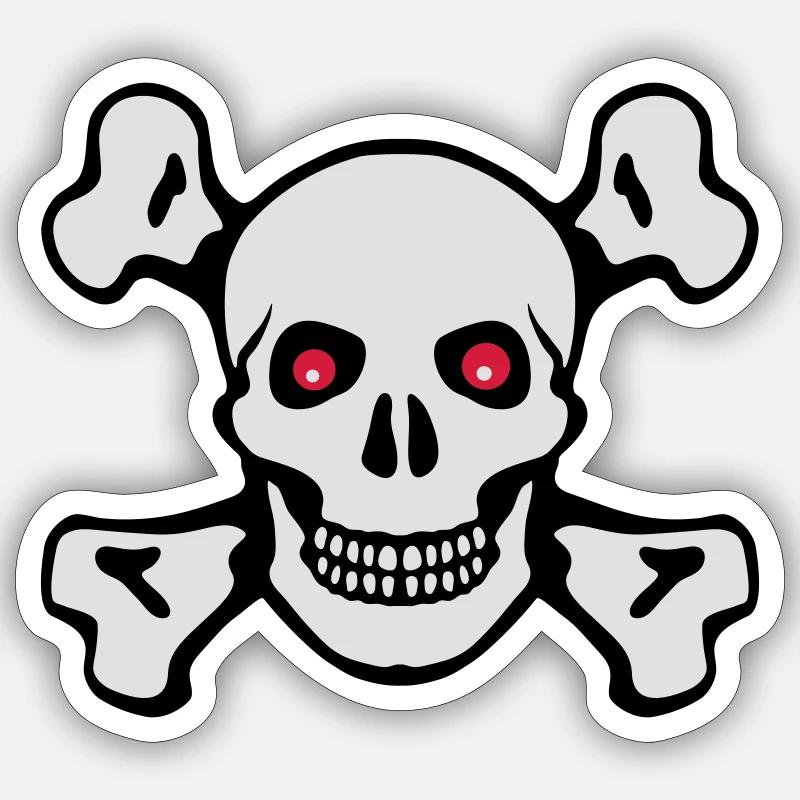 Tête de mort - Sticker taille S (10 x 10 cm) - blanc mat