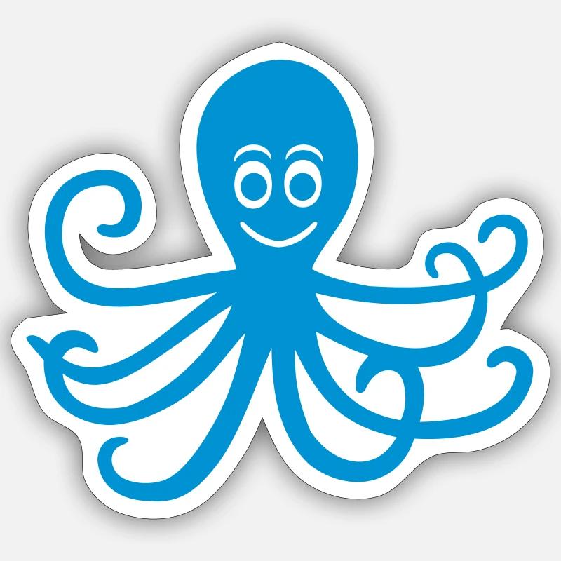 Octopus - Sticker size S (10 x 10 cm) - white matte