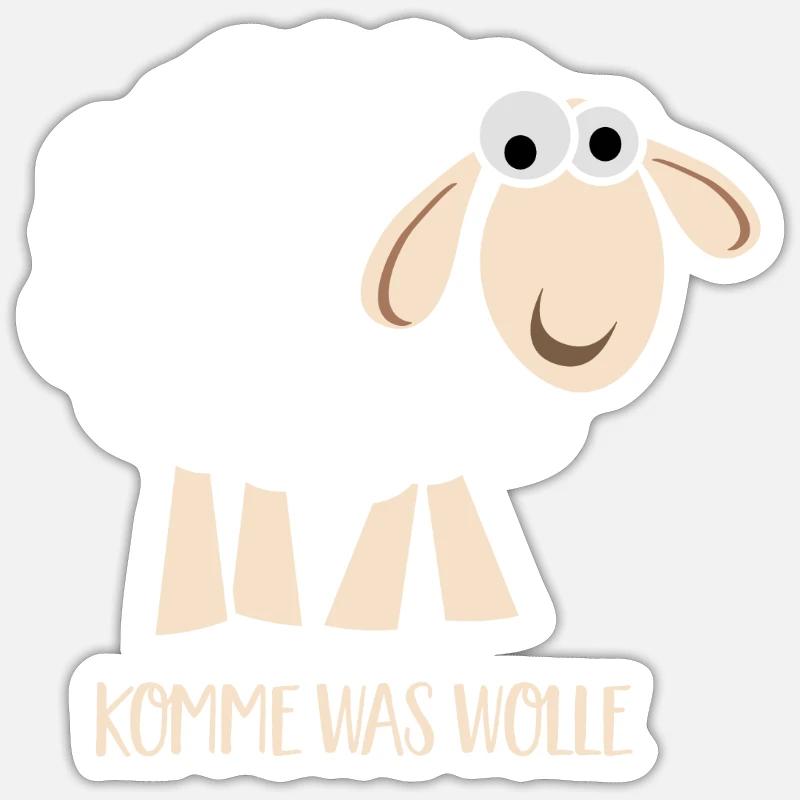 Come what wool - Sticker size S (10 x 10 cm) - white matte