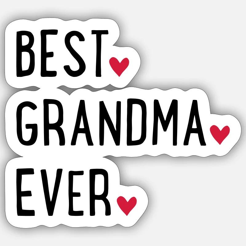 Grand-mère - Sticker taille S (10 x 10 cm) - blanc mat