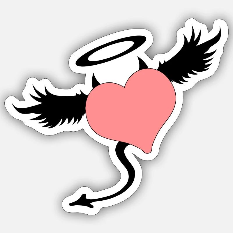angel devil symbol Sticker size S (10 x 10 cm)