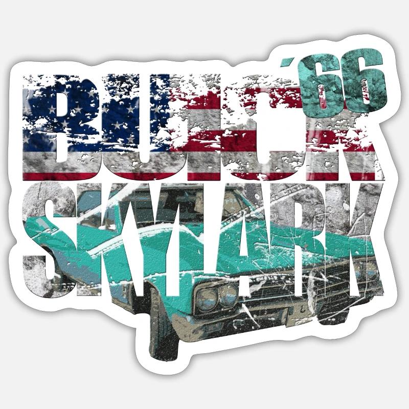 Buick Skylark 1966 Convertible - Sticker size S (10 x 10 cm) - white matte
