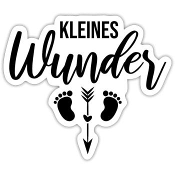 Grossesse bébé petite merveille - noir - Sticker taille S (10 x 10 cm) - blanc mat - Devant
