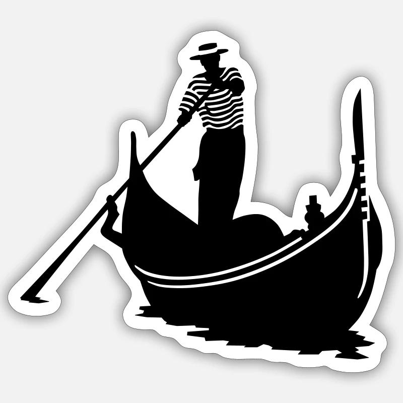 Gondoliere - Sticker Größe S (10 x 10 cm) - Mattweiß