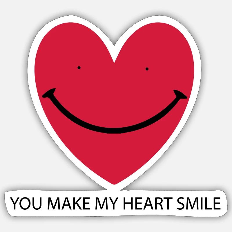 Heart Smile - Sticker Größe S (10 x 10 cm) - Mattweiß