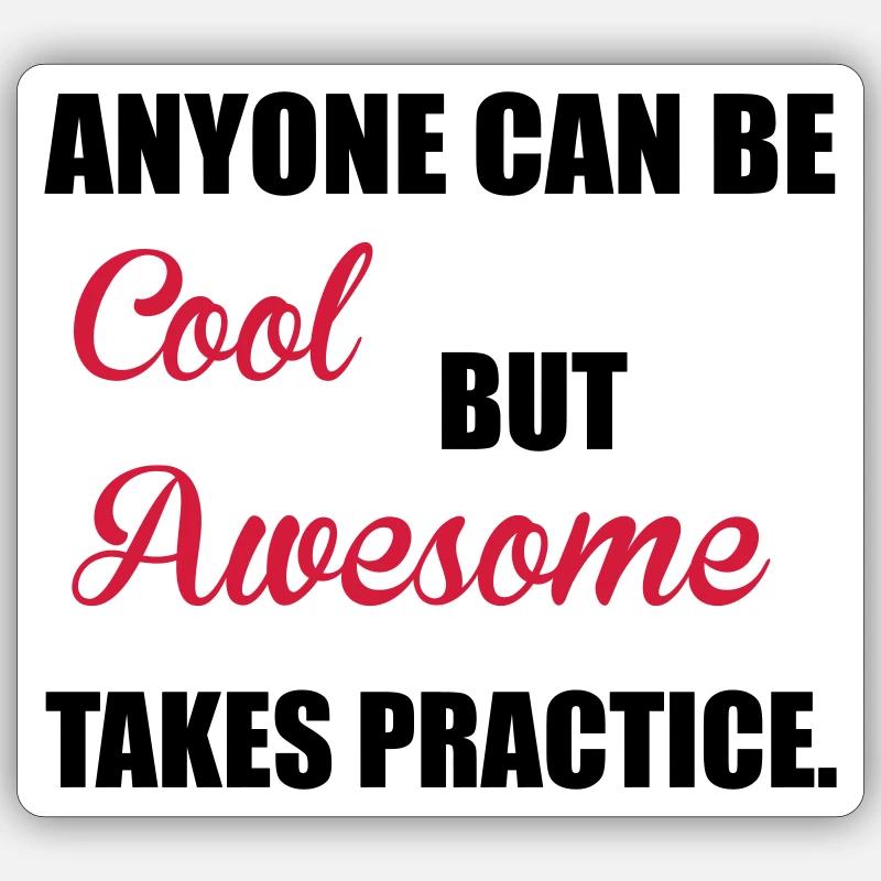 Awesome - Sticker taille S (10 x 10 cm) - blanc mat