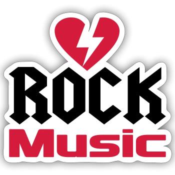 musique - Sticker taille S (10 x 10 cm) - blanc mat - Devant