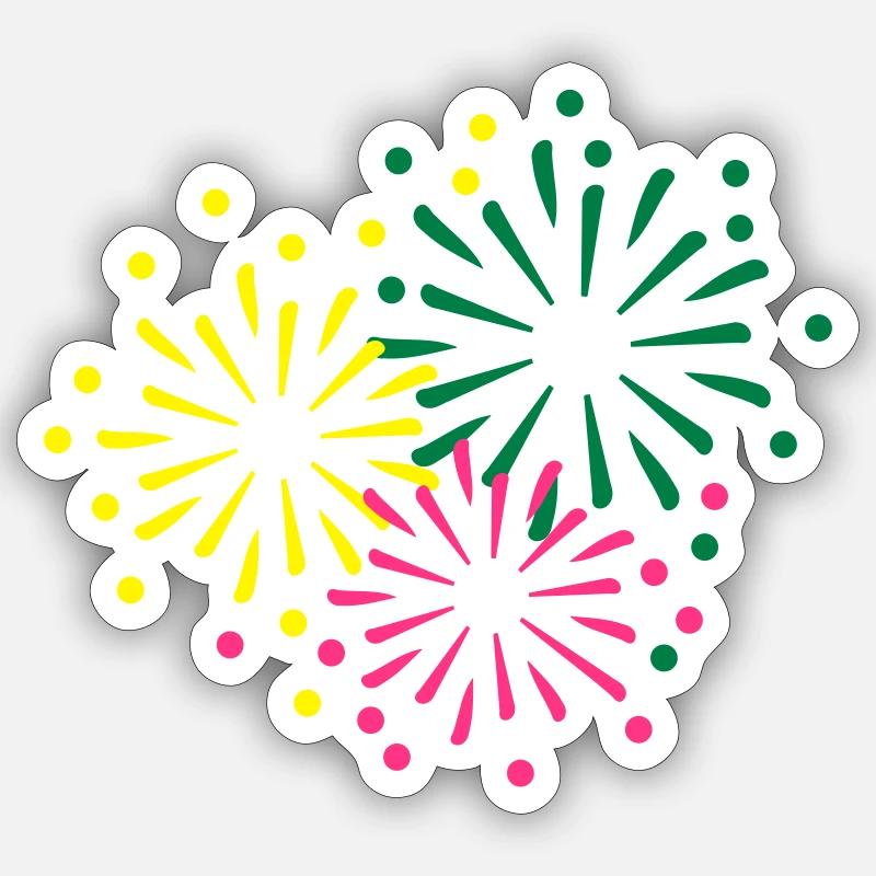 Feu d'artifice - Sticker taille S (10 x 10 cm) - blanc mat