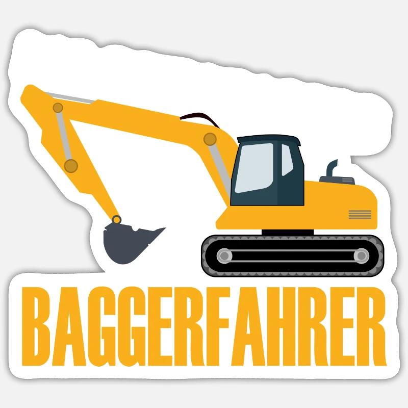 Nachwuchs Baggerfahrer Bagger Kind Baby Geschenk - Sticker Größe S (10 x 10 cm) - Mattweiß
