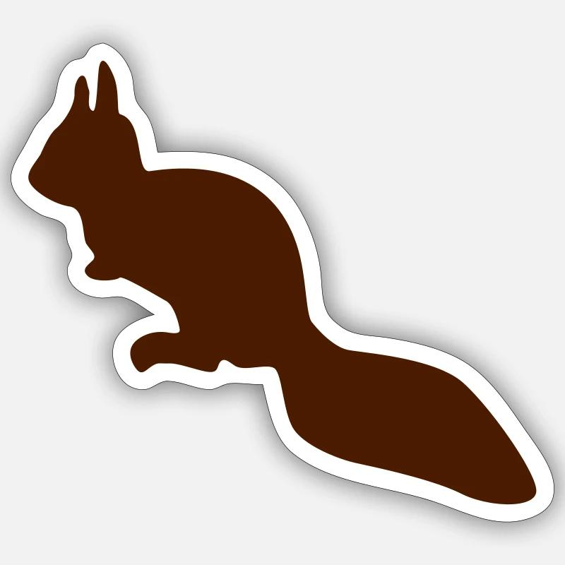 wachsames Eichhörnchen Streifenhörnchen Silhouette - Sticker Größe S (10 x 10 cm) - Mattweiß