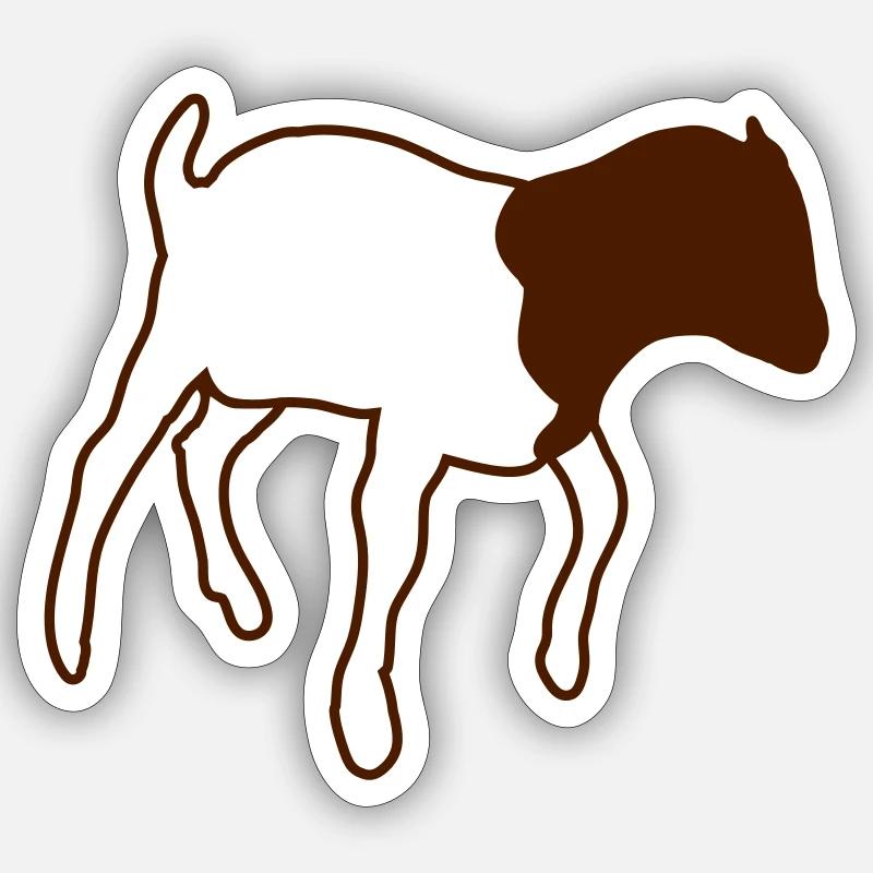 Burenziege chèvre - Sticker taille S (10 x 10 cm) - blanc mat