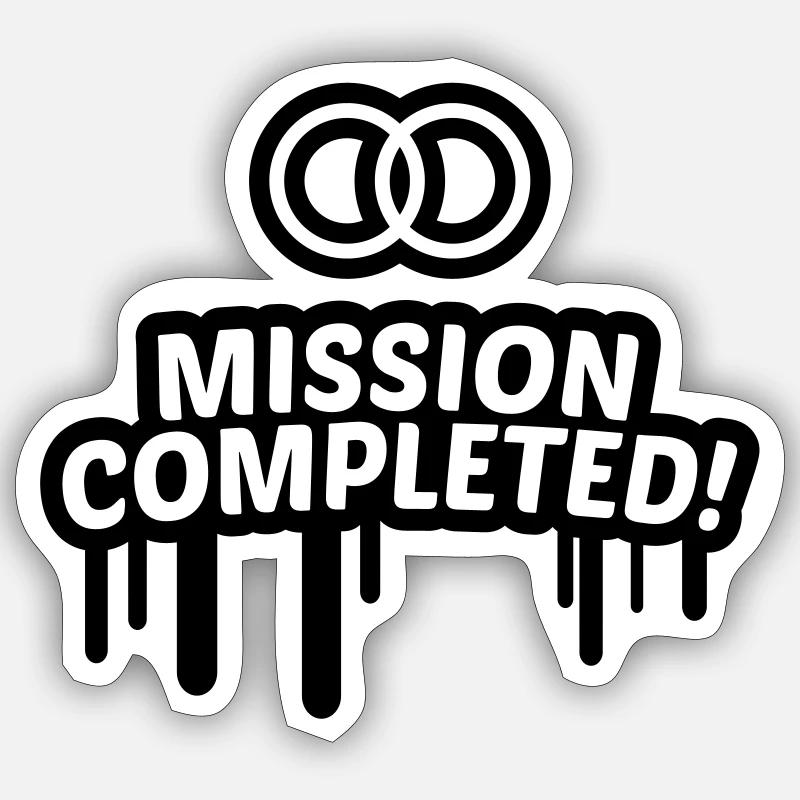 Mission mariage atteint 1,3 c. - Sticker taille S (10 x 10 cm) - blanc mat