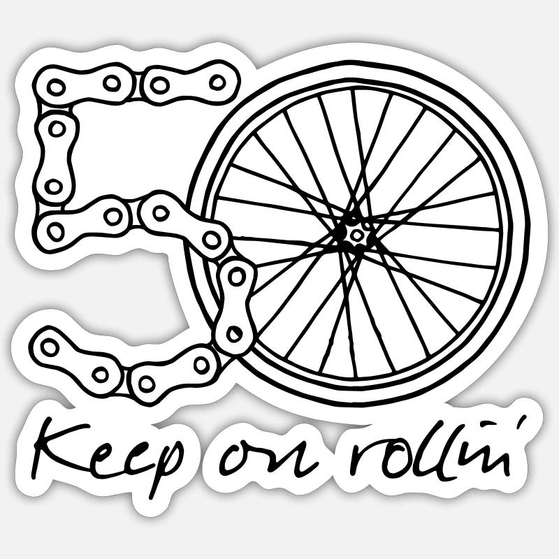 50 - keep on rollin' Sticker Größe S (10 x 10 cm)