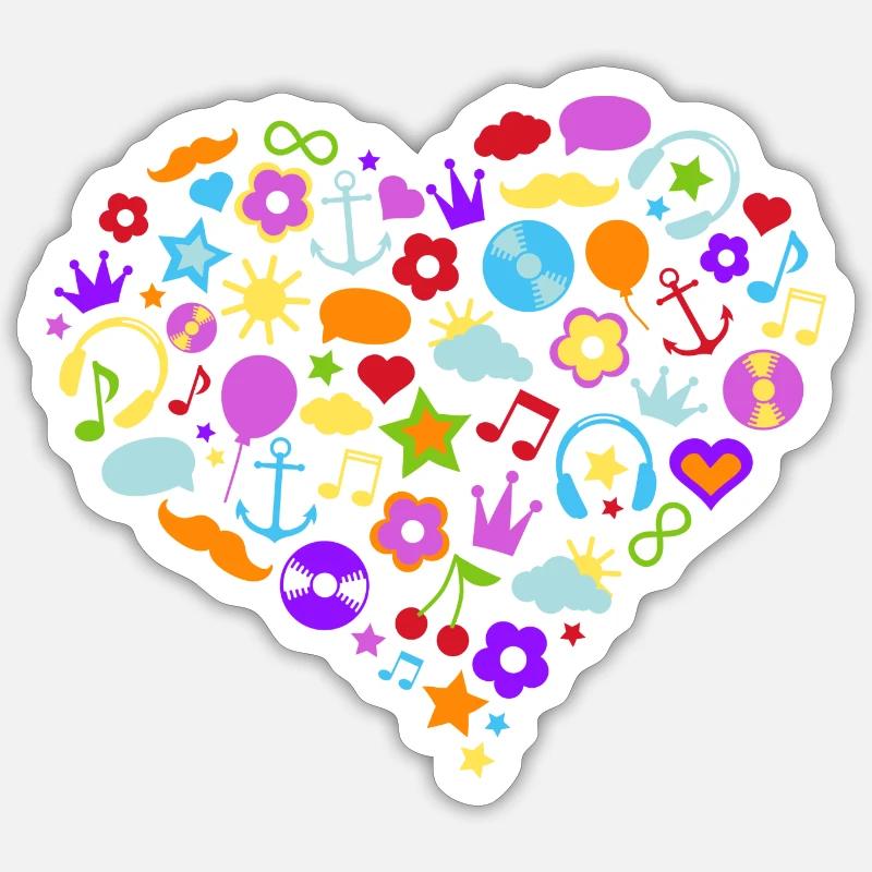 Herz - Sticker Größe S (10 x 10 cm) - Mattweiß