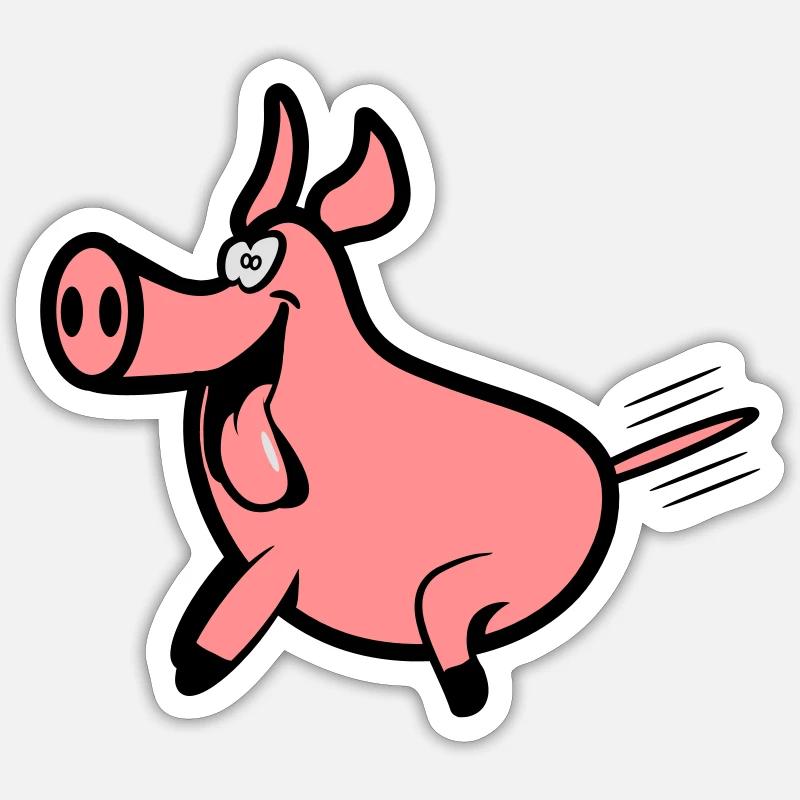 Plaisir de porc - Sticker taille S (10 x 10 cm) - blanc mat