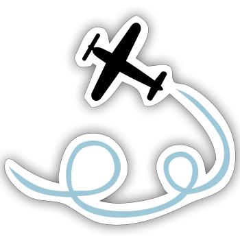 Flugzeug - Sticker Größe S (10 x 10 cm) - Mattweiß - Vorne