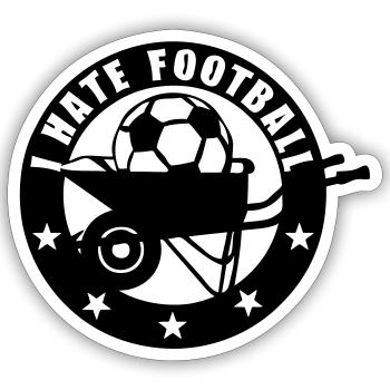 i hate football wheelbarrow logo - Sticker size S (10 x 10 cm) - white matte - Front