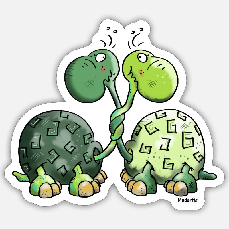 Funny Turtles - Turtle - Sticker size S (10 x 10 cm) - white matte