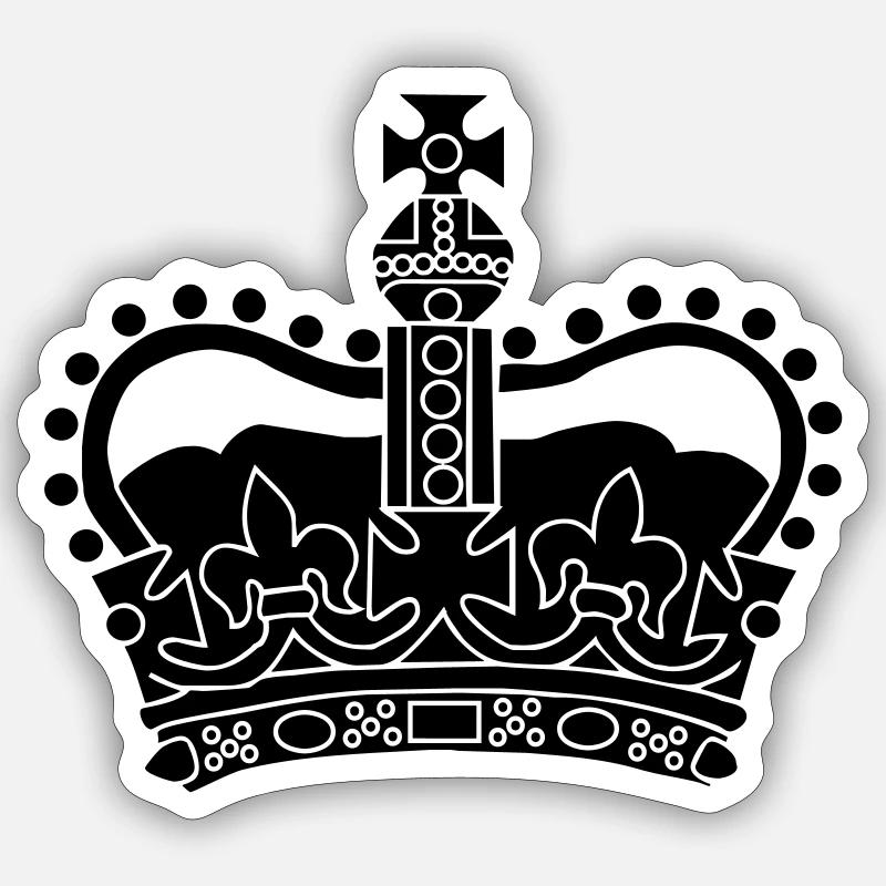 Crown - Krone - Sticker Größe S (10 x 10 cm) - Mattweiß