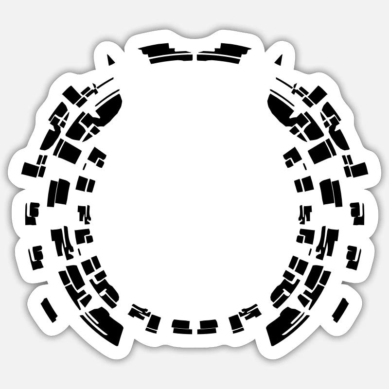 Circle border pattern round frame Sticker size S (10 x 10 cm)