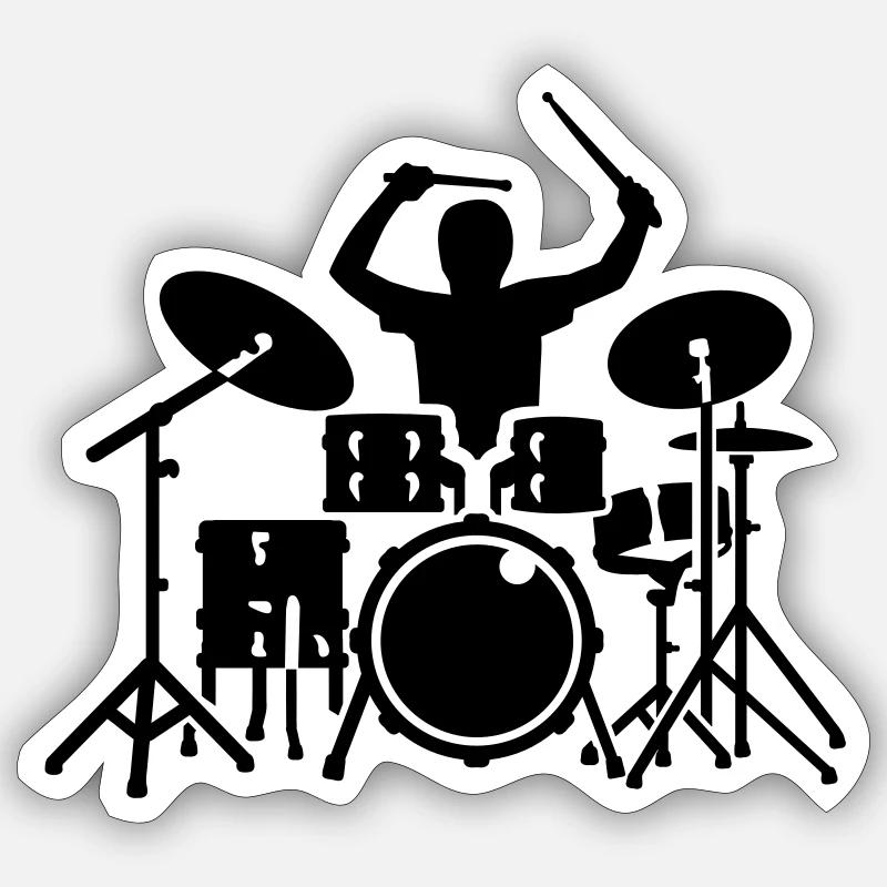 Batterie - Sticker taille S (10 x 10 cm) - blanc mat