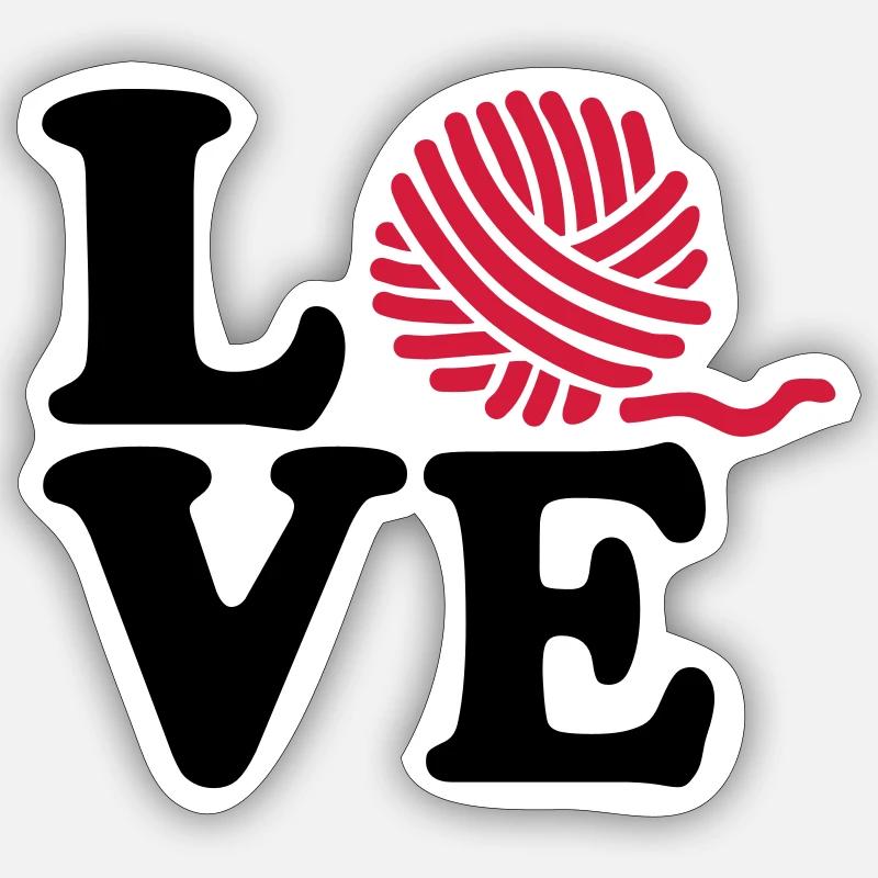 Tricoter - Sticker taille S (10 x 10 cm) - blanc mat