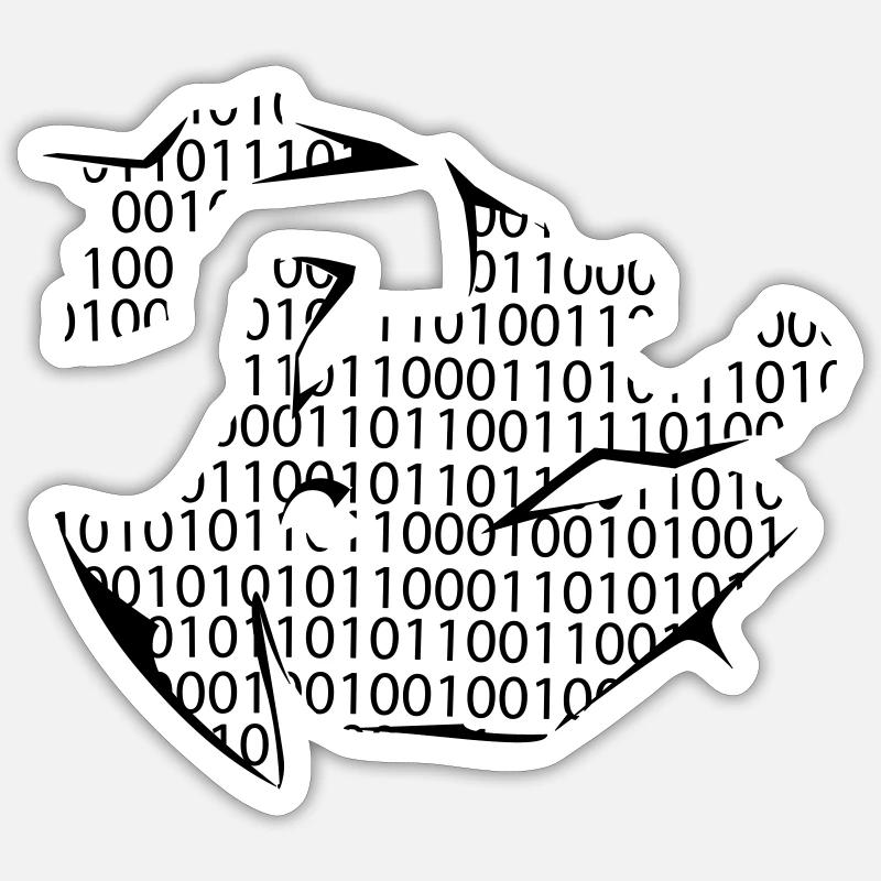 binary code - Sticker size S (10 x 10 cm) - white matte