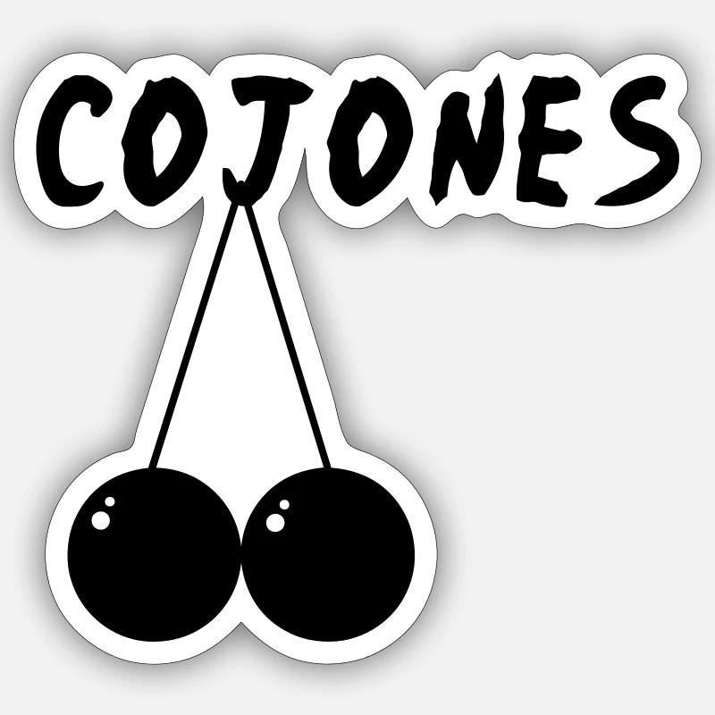 cojones - Sticker Größe S (10 x 10 cm) - Mattweiß