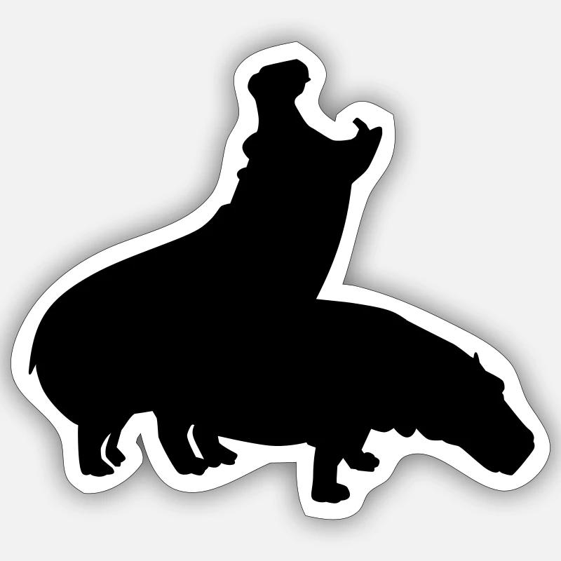Hippos Sticker size S (10 x 10 cm)