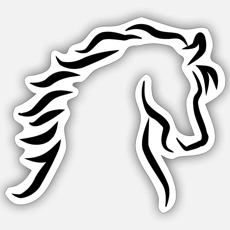 Pferd - Sticker Größe S (10 x 10 cm) - Mattweiß