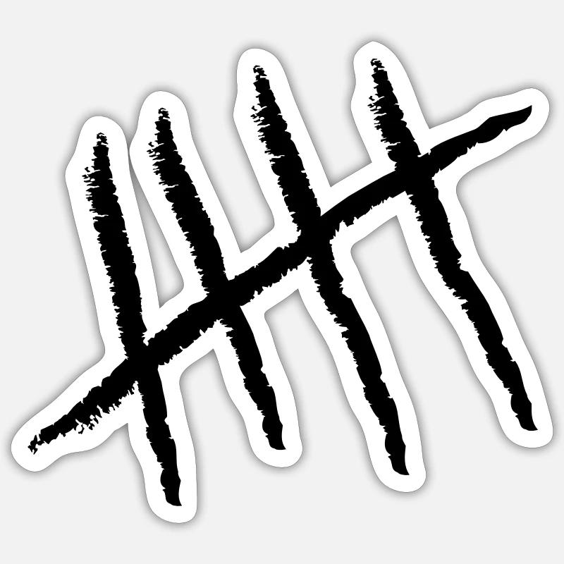 Hashmark Five - Sticker taille S (10 x 10 cm) - blanc mat