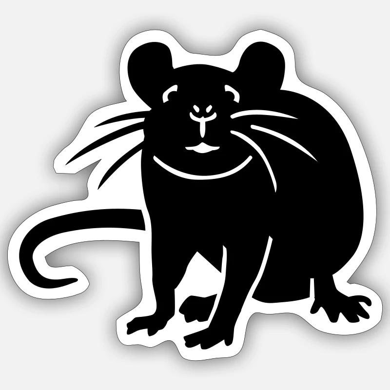 Rat - Sticker size S (10 x 10 cm) - white matte